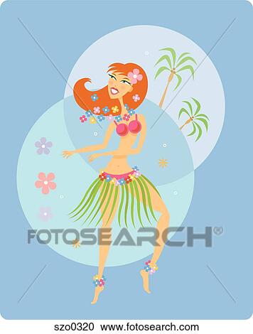 Clipart - Hula girl. Fotosearch