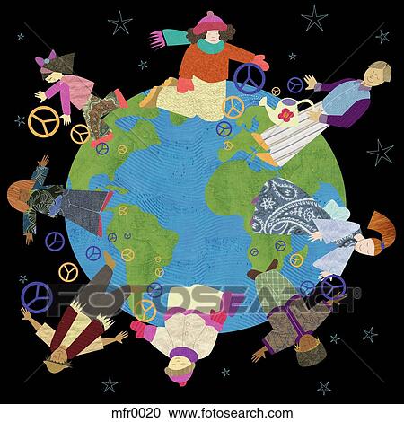 peace around the world View Large Illustration Clipart - peace around the world. Fotosearch