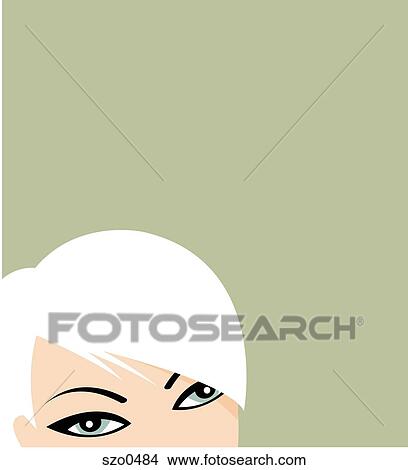 stylish woman with white hair View Large Illustration Stock Illustration - stylish woman with white hair. Fotosearch