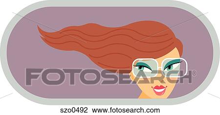 woman wearing glasses View Large Illustration Drawing - woman wearing glasses. Fotosearch