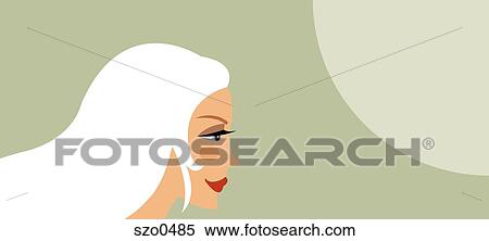 woman with long white hair View Large Illustration Stock Illustration - woman with long white hair. Fotosearch
