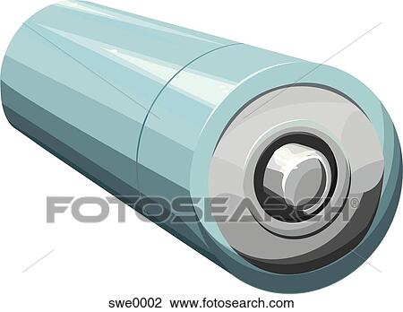 Drawing - double A battery. Fotosearch