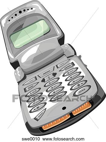 Clipart - flip phone. Fotosearch