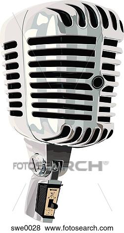 Stock Illustration - old fashioned microphone. Fotosearch