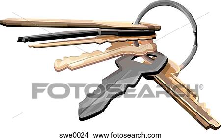 set of keys on a key ring View Large Illustration Stock Illustration - set of keys on a key ring. Fotosearch