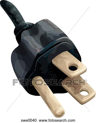 three pronged plug View Large Illustration Clipart - three pronged plug. Fotosearch