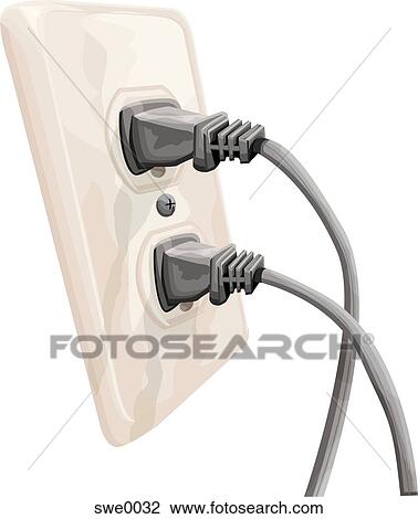 Drawing - two plugs. Fotosearch