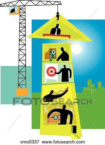Stock Illustration - building a corporation. Fotosearch