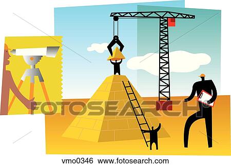 Stock Illustration - building a pyramid. Fotosearch