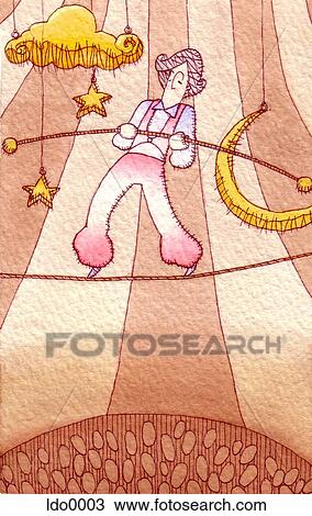 Drawing - balancing act. Fotosearch