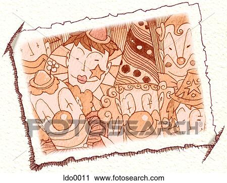 clown postcard View Large Illustration Clip Art - clown postcard. Fotosearch