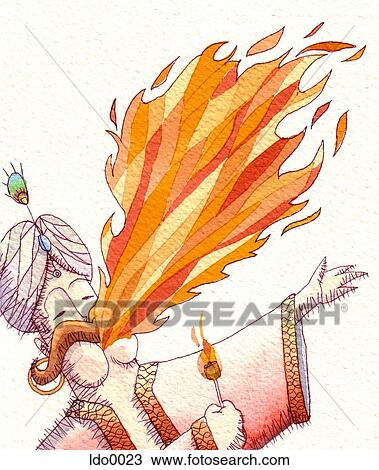 fire breather View Large Illustration Drawing - fire breather. Fotosearch