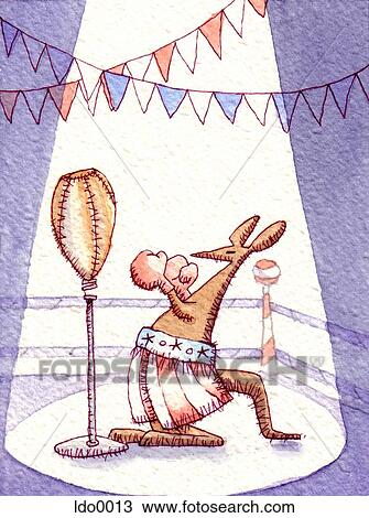 Drawing - kangaroo boxer. Fotosearch
