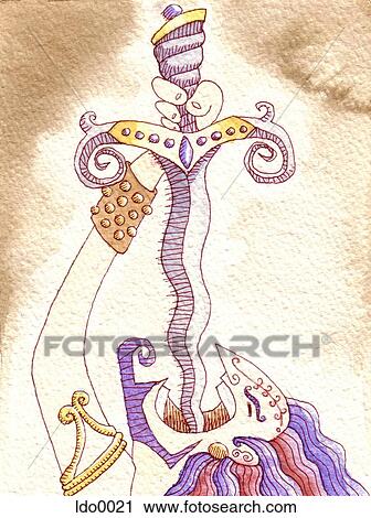 sword swallower View Large Illustration Clip Art - sword swallower. Fotosearch