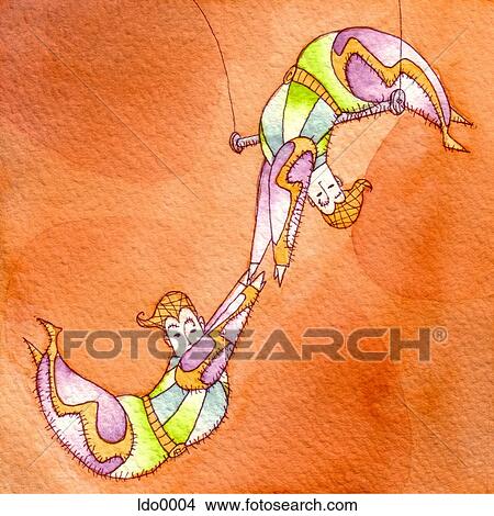 trapeze artists View Large Illustration Stock Illustration - trapeze artists. Fotosearch