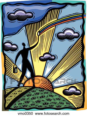 Clipart - painting a rainbow. Fotosearch