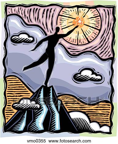 Stock Illustration - reaching for the stars. Fotosearch