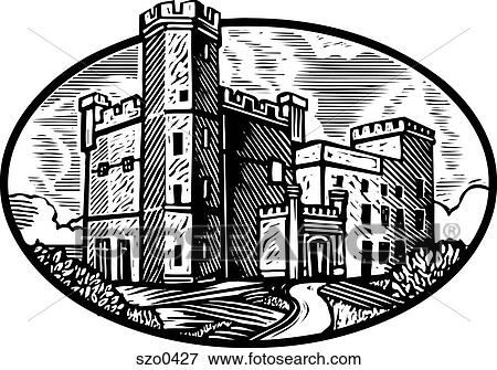 Stock Illustration - castle b/w. Fotosearch
