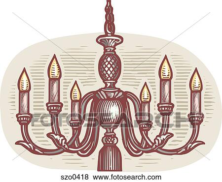 chandelier View Large Illustration Stock Illustration - chandelier. Fotosearch