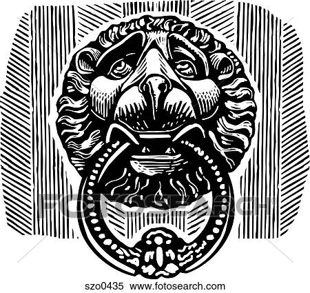 door knocker b/w View Large Illustration Stock Illustration - door knocker b/w. Fotosearch