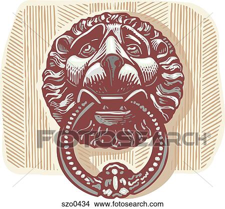 door knocker View Large Illustration Stock Illustration - door knocker. Fotosearch