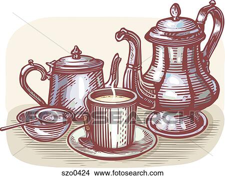tea set View Large Illustration Stock Illustration - tea set. Fotosearch