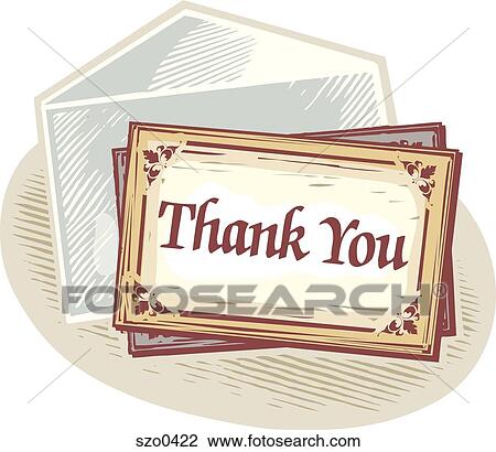 thank you card View Large Illustration Drawing - thank you card. Fotosearch