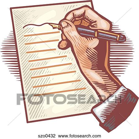 writing a letter View Large Illustration Drawing - writing a letter. Fotosearch