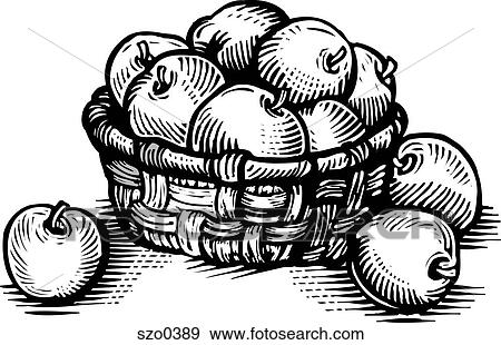 Stock Illustration - apples b/w. Fotosearch