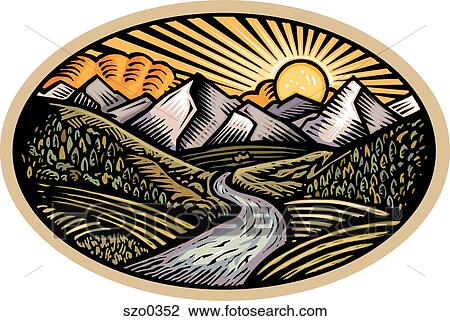Drawing - nature scene. Fotosearch
