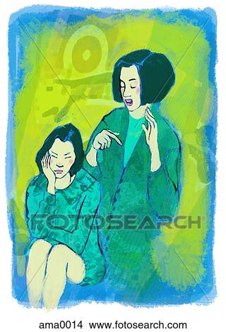 mother and daughter talking View Large Illustration Stock Illustration - mother and daughter talking. Fotosearch
