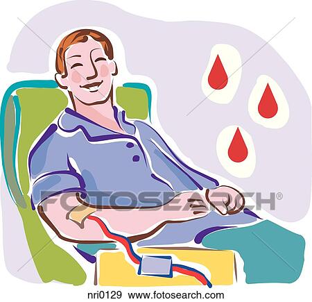 A man donating blood View Large Illustration Stock Illustration - A man donating blood. Fotosearch