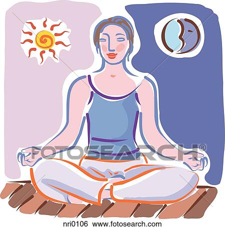 Illustration of a woman meditating View Large Illustration Stock Illustration - Illustration of a woman meditating. Fotosearch