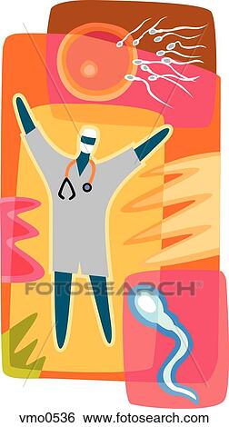 Obstetrician, egg, sperm View Large Illustration Stock Illustration - Obstetrician, egg, sperm. Fotosearch