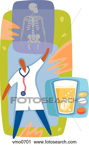 A doctor and calcium pills View Large Illustration Clip Art - A doctor and calcium pills. Fotosearch