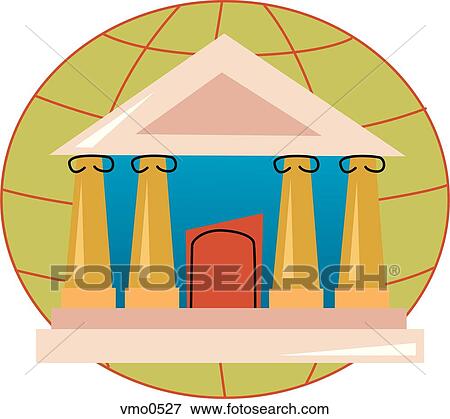 Stock Illustration - An illustration of a bank. Fotosearch