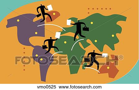 Stock Illustration - An illustration of business destinations around the world. Fotosearch