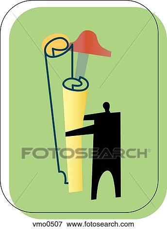 Businessman holding rolled blueprints and a t-square View Large Illustration Stock Illustration - Businessman holding rolled blueprints and a t-square. Fotosearch