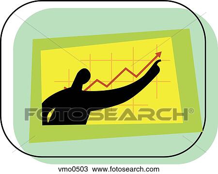 Businessman pointing to a sales chart View Large Illustration Drawing - Businessman pointing to a sales chart. Fotosearch