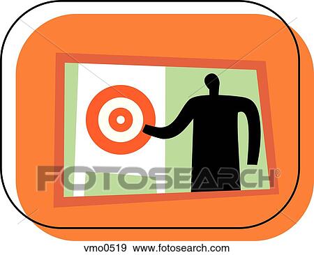 Stock Illustration - Illustration of man showing his target. Fotosearch