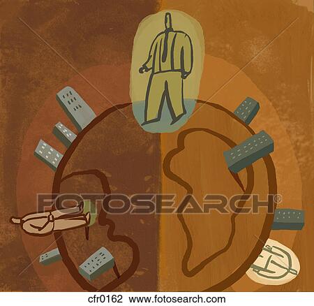 Drawing - Illustration of international businessmen. Fotosearch