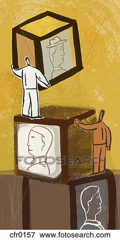Stock Illustration - Illustration of two men putting together a team. Fotosearch