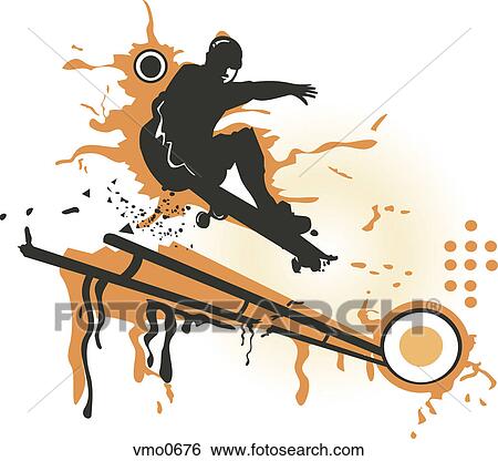 A man skateboarding down the rail View Large Illustration Stock Illustration - A man skateboarding down the rail. Fotosearch