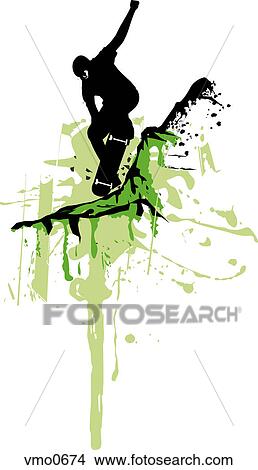 A skateboarder executing a jump View Large Illustration Stock Illustration - A skateboarder executing a jump. Fotosearch