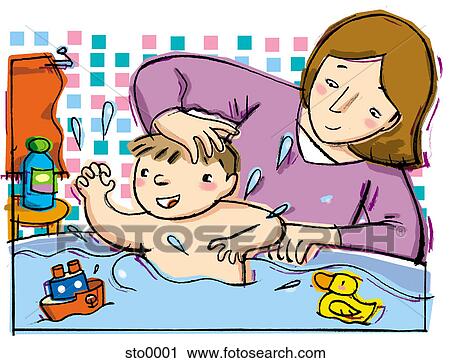Clip Art - baby bath. Fotosearch