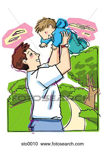 father lifting son up View Large Illustration Clipart - father lifting son up. Fotosearch