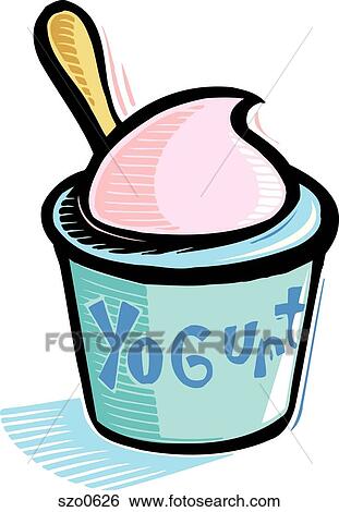 A drawing of a cup of yoghurt View Large Illustration Stock Illustration - A drawing of a cup of yoghurt. Fotosearch