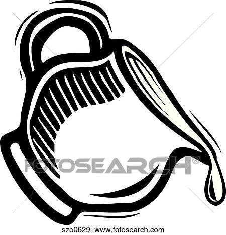 Stock Illustration - A drawing of a jar of creamer in black and white. Fotosearch