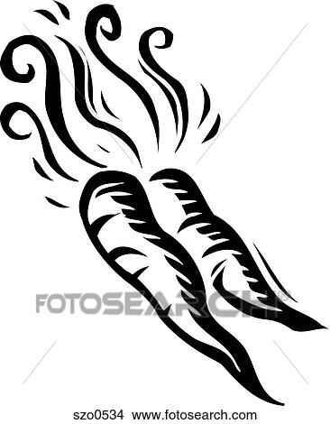 Stock Illustration - A drawing of two carrots. Fotosearch