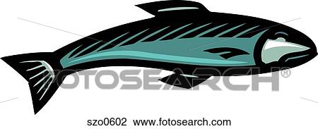 A graphic illustration of a fish View Large Illustration Drawing - A graphic illustration of a fish. Fotosearch